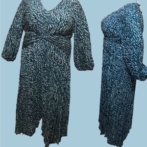 Avenue 22/24 Eve Pleat Print Dress NEW WITH TAG